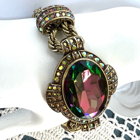Heidi Daus 🆕 “Chain Of Events” Aurora Borealis crystals bracelet new with tag - Picture 1 of 7